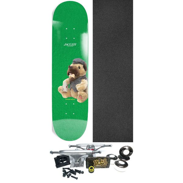 Jacuzzi Unlimited Skateboards Michael Pulizzi Know When to Hold'em Green Skateboard Deck - 8.37" x 32.1" - Complete Skateboard Bundle
